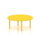 طاولة دائرية خشب قطر 120سم بارجل متعددة الارتفاعات 55-75 سم - لون اصفر