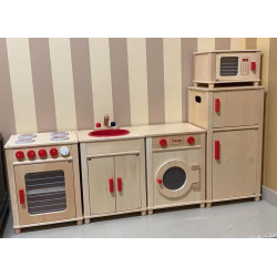 مجموعة المطبخ الخشبي المتكامل - 5 قطع