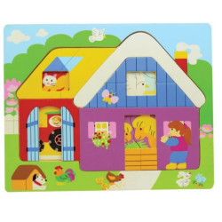 هيا نتعلم - بزل تركيب المنزل - خشبي