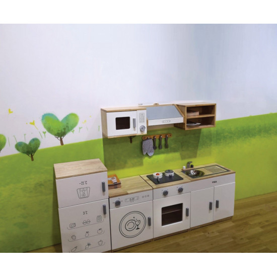 المطبخ المتكامل الأبيض 4 قطع مع الإكسسوارات