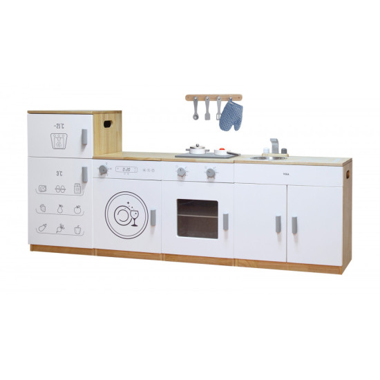 المطبخ المتكامل الأبيض 4 قطع مع الإكسسوارات