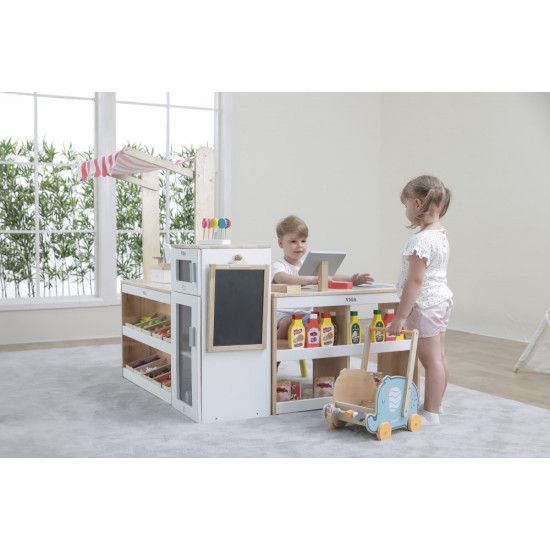 السوبر ماركت الكبير خشبي يتكون من 3 قطع منفصلة 