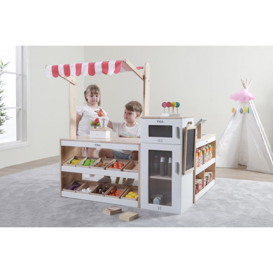 السوبر ماركت الكبير خشبي يتكون من 3 قطع منفصلة 