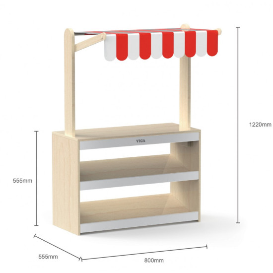 السوبر ماركت الكبير خشبي يتكون من 3 قطع منفصلة 