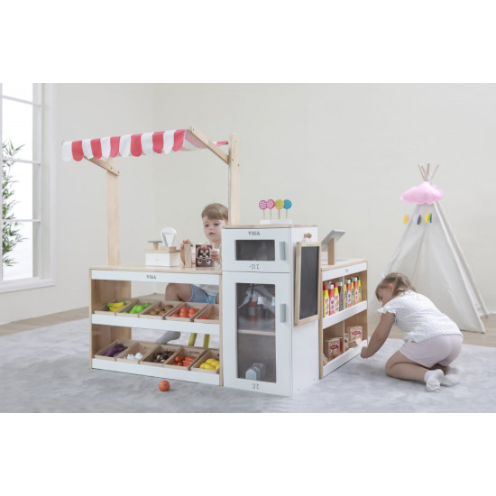 السوبر ماركت الكبير خشبي يتكون من 3 قطع منفصلة 