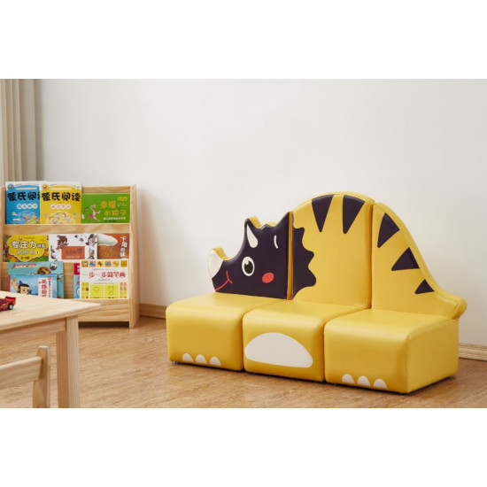 كنب صوفا ثلاثي - ديناصور أصفر  Size:W108*D40*H66/CM
