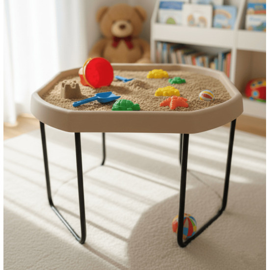 طاولة رمل وماء مقاس 100*100* 75سم لون بيج