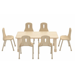 طاولة مستطيل خشب للحضانات120*60*44 سم