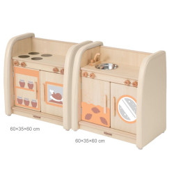 مغسلة وفرن الحضانة بأطراف محمية 
120*35*60سم
