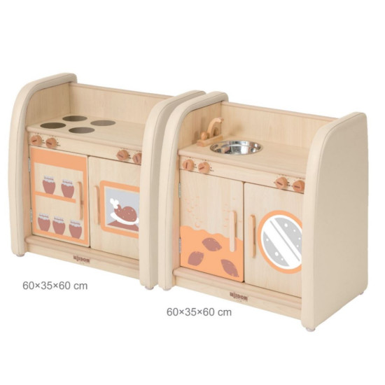 مغسلة وفرن الحضانة بأطراف محمية 
120*35*60سم
