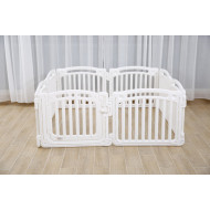 حواجز بلاستيكية عدد 8 قطع مع باب - لون أبيض الارتفاع 63 سم