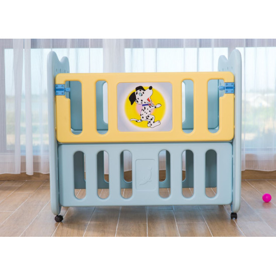 سرير أطفال 2 في 1 لون أزرق - حجم المرتبة المطلوبة 90*55