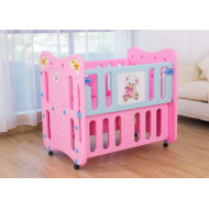 سرير أطفال 2 في 1 لون وردي - حجم المرتبة المطلوبة 90*60