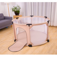 حاجز دائري فابريك لون بني فاتح -134*71سم