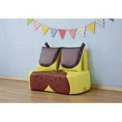 كنب مزدوج حيوانات - اصفر