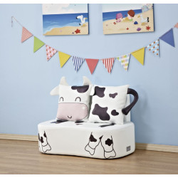 كنب مزدوج حيوانات - أبيض