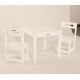 طاولة المربعة مع 2 كراسي بيضاء مقاس CM 50.8*60*60