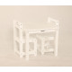 طاولة المربعة مع 2 كراسي بيضاء مقاس CM 50.8*60*60
