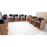 طاولة معمل حاسب الي خشبي بحامل كمبيوتر